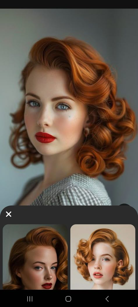 Mid 30s Hairstyles, Retro Glam Hair, Mad Men Hairstyles Women, Vintage Curls Medium Hair, 1950s Haircut, 50s Updo Hairstyles, Hollywood Glam Curls, 1950s Hairstyles For Long Hair, Mad Men Hair