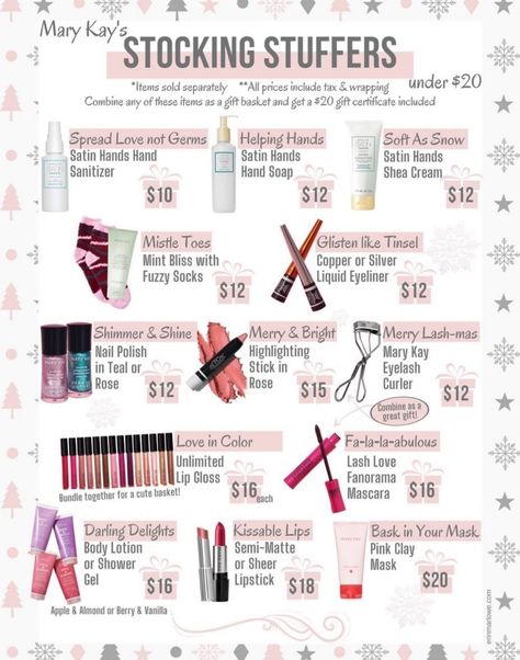 Holiday Selling Ideas Mary Kay Christmas Gift Ideas, Mary Kay Holiday Gift Ideas, Mary Kay Christmas, Mary Kay Holiday, Mary Kay Consultant, Selling Ideas, Mary Kay Business, Satin Hands, Stocking Stuffer Ideas