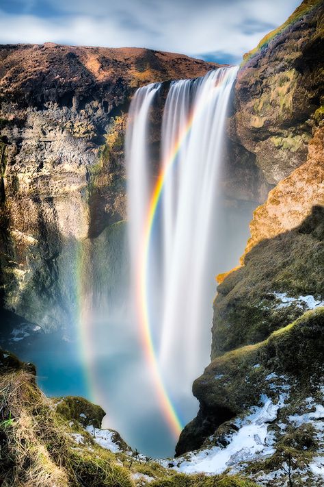 Rainbows In The Sky, Skogafoss Iceland, Wangari Maathai, Skogafoss Waterfall, Iceland Photos, Green Belt, Waterfall Photography, Have Inspiration, Beautiful Waterfalls