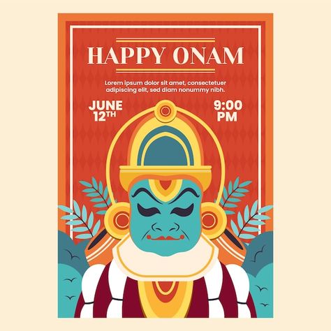 Onam Poster, Onam Kerala, Tutoring Flyer, Onam Festival, World Photography Day, Poster Template Free, Happy Onam, Picasso Style, Pastel Gradient