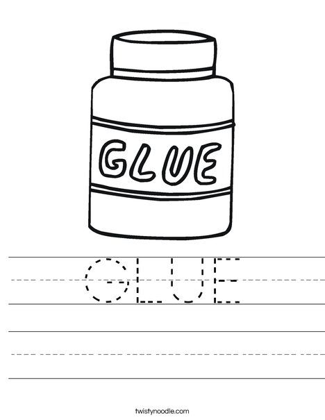 GLUE Worksheet - Twisty Noodle Classroom Objects, School Vocabulary, Handwriting Worksheets For Kids, Transportation Worksheet, Twisty Noodle, Holiday Lettering, Kids English, Handwriting Worksheets, Fun Worksheets