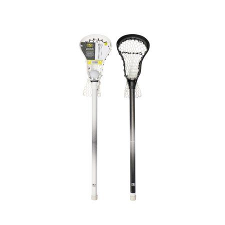 Start your little athlete on their lacrosse journey with the Athletic Works Mini Lacrosse Sticks and Ball Set. This beginner lacrosse set includes two youth lacrosse sticks along with one soft lacrosse ball to provide your child with everything they need to learn and practice basic lacrosse skills for hours of fun. With practice and dedication, this children's lacrosse set will help improve control of the ball and stick, hand-eye coordination, accuracy, and power. Designed especially for young lacrosse players, the 30-inch miniature lacrosse sticks are made of durable high-quality materials that can withstand intense play. With two sticks, it's perfect for kids to play with a friend or family member, and it makes for a wonderful gift for any child interested in learning how to play lacross Kids Lacrosse, Lacrosse Gear, Lacrosse Balls, Lacrosse Sticks, Kids Black, Black And White Design, Lacrosse, Sports Team, It Works