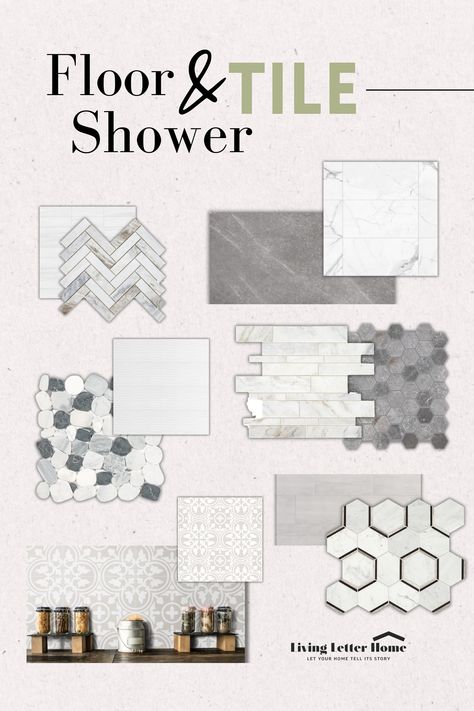 Shower Tile Combos, Tile Pairings Bathroom, Shower Tile Inspiration, Tile Pairings, Shower Base Tile, Pairing Ideas, Bathroom Floor Tile, Shower Tiles, Standing Shower