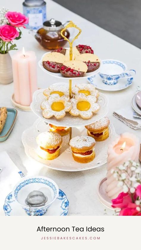 Hosting a homemade afternoon tea is a delightful way to mark a special occasion! Whether it’s Mother’s Day, a birthday, a garden party, a baby shower, or simply a gathering with friends, serving a gorgeous selection of afternoon tea recipes is sure to make it extra special. Follow this simple how-to guide featuring delicious afternoon tea recipes, helpful tips, and creative tea party decor ideas to create a beautiful afternoon tea experience in the comfort of your own home! Read more now. Food Buffet Ideas, Garden Party Food, Tea Party Recipes, Mini Victoria Sponge Cakes, Cheese Scone Recipes, Afternoon Tea At Home, Bbq Garden, Cucumber Tea Sandwiches, Garden Party Recipes