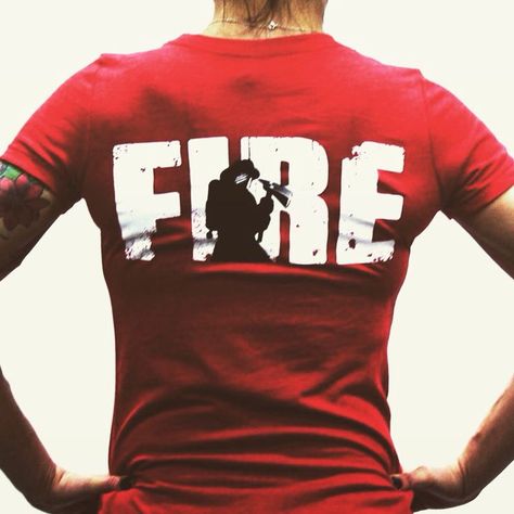 back Fire Dept Shirts, Firefighter Paramedic, Sublimacion Ideas, Firefighter Emt, Fire Shirt, Fire Wife, Female Firefighter, Firefighter Shirts, Volunteer Firefighter