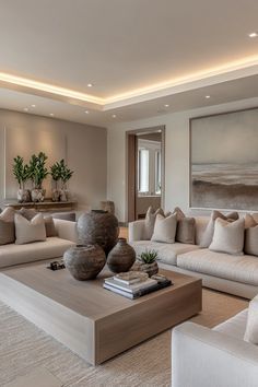 Home Elegant Decor, Soft Modern Interior, Living Room Aesthetics Modern, Natural Colors Living Room Decor, Soft Contemporary Living Room, Living And Sitting Room Combo, Modern House Decoration, Morden Living Room Design Interiors, Cosy Luxury Living Room