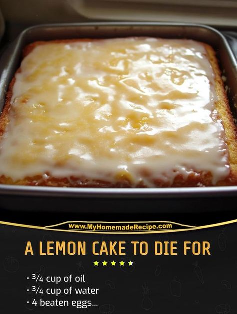 Daily Easy Recipes | A LEMON CAKE TO DIE FOR | Facebook Easy Lemon Box Cake Recipes, Desserts Using Lemon Cake Mix Boxes, Lemon Cake From Yellow Box Cake, A Lemon Cake To Die For, Lemon Cake From Box Cake, Lemon Cake To Die For Recipe, Lemon Pound Cake From Cake Mix Boxes, Lemon Cake To Die For, Lemon Cake With Pudding Mix In It