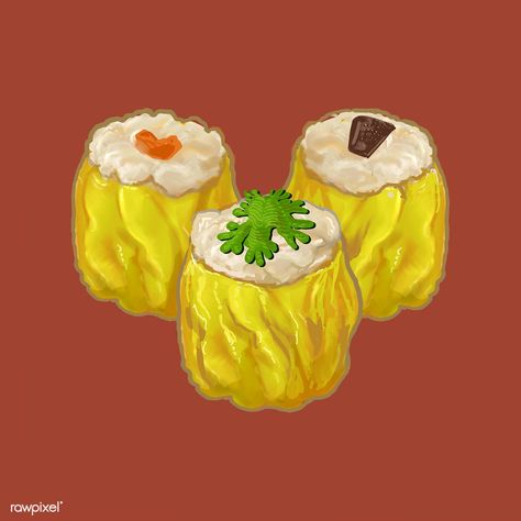 Siomai Cartoon, Siomai Drawing, Siomai Logo Design, Dim Sum Illustration, Shrimp Drawing, Menu Design Layout, Food Shrimp, Cute Food Wallpaper, Chibi Food