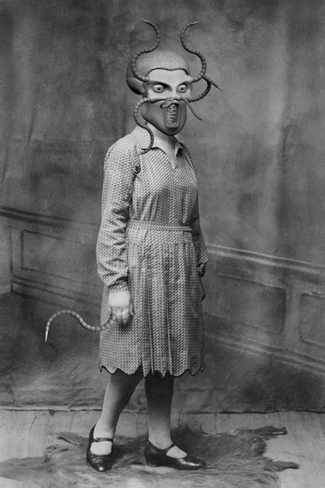 The Amazing Surreal Art In Bill Domonkos's Animated Gifs Will Make You Have Fun Cat Family Photo, Katt Grejer, Regard Animal, Vintage Foto's, Cats Stuff, Cat Family, Cat People, Animal Heads, Cat Portraits