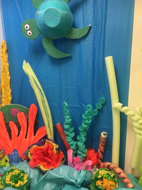 Turtle made with a dollar tree bowl-Submerged VBS2016 by Rossy Rivera Deep Sea Discovery Vbs, Coral Reef Craft, Ocean Commotion Vbs, Submerged Vbs, Ocean Vbs, Ocean Commotion, Under The Sea Decorations, Under The Sea Birthday Party, Underwater Theme