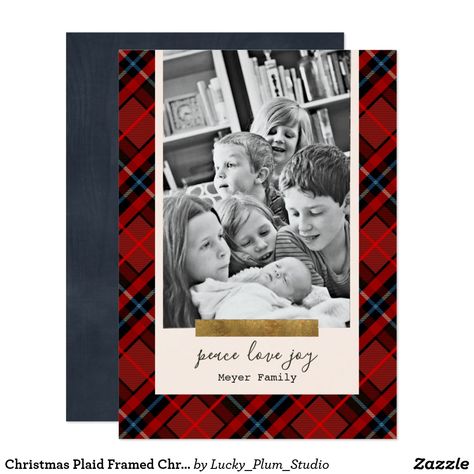 Christmas Plaid Framed Christmas Card christmas holiday season cards Card Simple, Modern Card, Happy Everything, Holiday Invitations, Simple Holidays, Christmas Photo, Christmas Family, Holiday Photo Cards, Types Of Printer