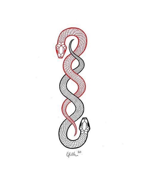 Two Snake Tattoo, Oroborous Snake Tattoo, Two Snakes Tattoo, Gemini Tattoos, Night Tattoo, Serpent Tattoo, Gemini Tattoo, Snake Tattoo Design, Two Lovers