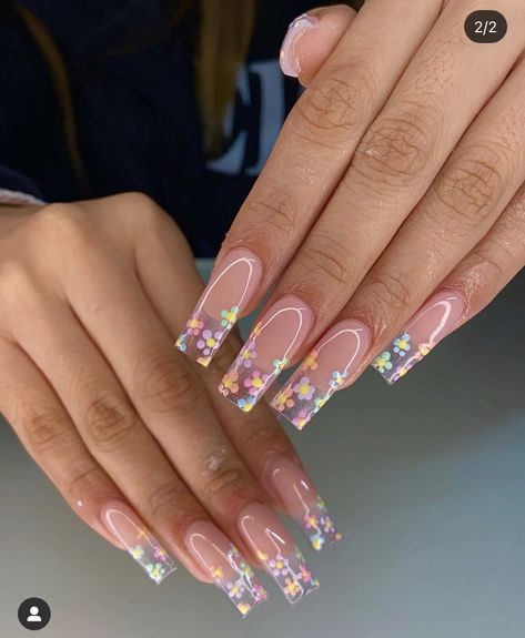 Unghie Nail Art, Spring Acrylic Nails, Her Nails, Simple Acrylic Nails, Acrylic Nails Coffin Pink, Long Square Acrylic Nails, Nails Spring, Bling Acrylic Nails, Acrylic Nails Coffin Short