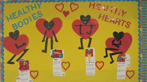 school food bulletin boards | Bulletin Board Ideas for Physical Education Bulletin Boards For School, Scary Outdoor Halloween Decorations, Boards For School, Cafeteria Decorations, Cafeteria Bulletin Boards, Cafeteria Decor, Pe Bulletin Boards, Cardiac Rehab, Nurse Bulletin Board