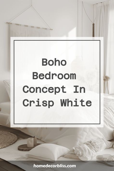 boho bedroom White Boho Bedroom Ideas, Boho Color Scheme, Bedroom Concept, White Linens, Tranquil Bedroom, Minimalist Bohemian, Warm Lighting, Wallpaper Walls Decor, Wooden Side Table