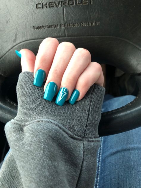 Light Blue Western Nails, Teal Country Nails, Western Nails Ideas, Nail Ideas Western, Summer Western Nails, Punchy Western Nails, Western Fall Nails, Punchy Nails, Cute Lighting