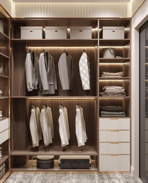 Walk In Closet Wood, Closet Organisation, Wardrobe Door Designs, Luxury Closets Design, Wardrobe Interior Design, Wardrobe Room, Wardrobe Design Bedroom, Accent Walls In Living Room, Dressing Room Design