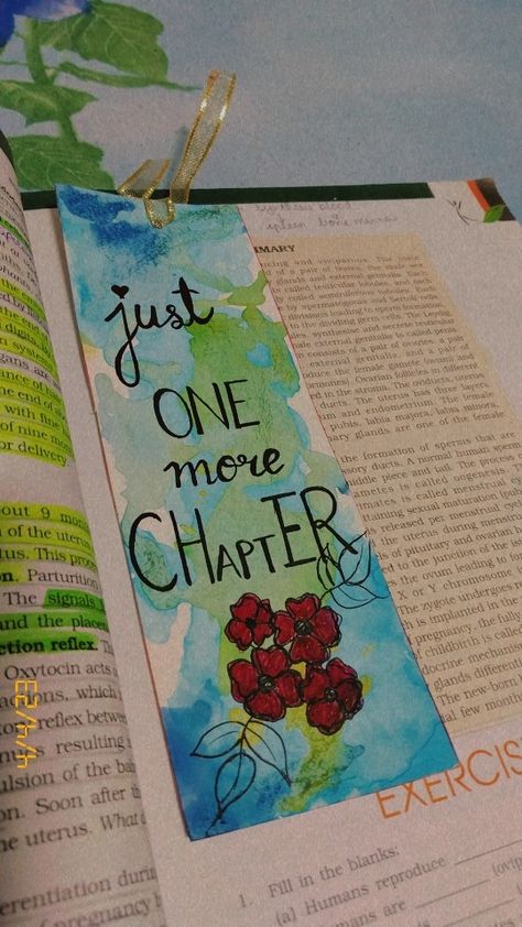 Just One More Chapter Bookmark, Motivational Bookmarks, Motivational Bookmark, Craft Bookmarks, Journal Painting, Bookmarks Diy, Handmade Bookmarks Diy, Diy Bookmark, Just One More Chapter