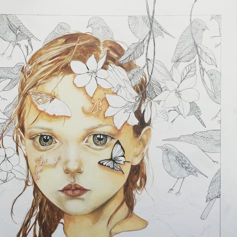 Mónica Fernández | New Beginnings Monica Fernandez, Sacred Art Tattoo, What Is Contemporary Art, Big Eyes Art, Art Folder, 2 People, Whimsical Art, Surreal Art, Contemporary Paintings