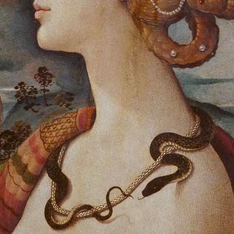 8PM ART (@8p.m.art) • Instagram photos and videos Cassandra Greek Mythology, 15th Century Paintings, Cleopatra Art, Snake Painting, Snake Illustration, Rennaissance Art, Greek Mythology Art, Forest Illustration, Mythology Art