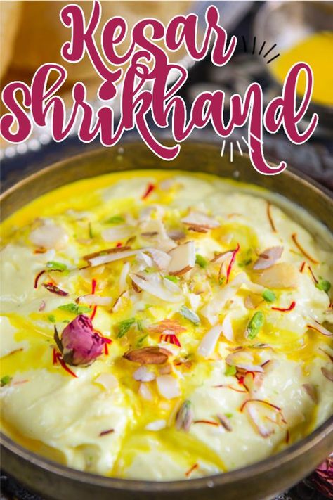 Indian Slow Cooker, Shrikhand Recipe, Desi Desserts, Dessert Yogurt, Yogurt Dessert, Sanjeev Kapoor, Indian Cooking Recipes, Sweet Dishes Recipes, Vegetarian Snacks Recipes