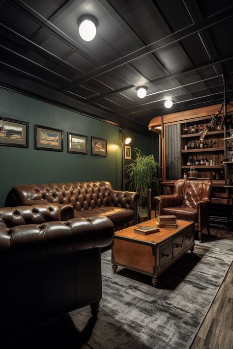 Home Lounge Room, Home Lounge Room Bar, Officine In Garage, Pub Interior Design, Bar Lounge Room, Rustic Basement Bar, Speakeasy Decor, Whiskey Lounge, Bourbon Room