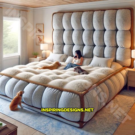 These Giant Dog Beds for Humans Offer a Plush Retreat for You and Your Pooches Creative Dog Bed, Giant Dog Beds, Comfy Beds, Human Dog Bed, Cozy Beds, Big Bed, Beautiful Bedroom Decor, Fluffy Bedding, Big Beds