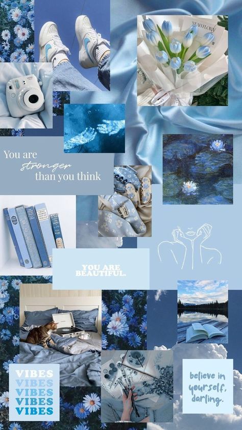 Blue Aesthetic Collage, Brown Aesthetic Wallpaper, Vsco Wallpaper, Preppy Wallpapers, Baby Blue Wallpaper, Blue Flower Wallpaper, Wallpaper Christmas, Wallpaper Iphone Lucu, Iphone Wallpaper Classy