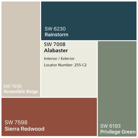 Exterior Color Palette, Warm Color Palette, Eksterior Modern, House Color Palettes, Exterior Painting, House Color Schemes, Sherwin Williams Paint Colors, Warm Colour Palette, Interior Paint Colors