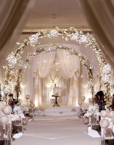 glamourous romantic blush pink wedding ceremony ideas Wedding Setup, White Wedding Decorations, Wedding Ceremony Ideas, Rustic Wedding Decorations, Stunning Wedding Venues, Wedding Aisle Decorations, Blush Pink Weddings, Aisle Decor, Mod Wedding