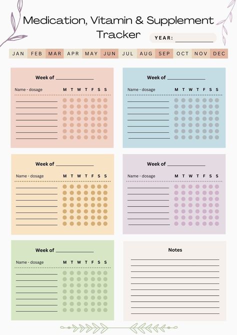 Keep track of your medications, vitamins, and supplements with these printable and downloadable sheets. Includes weekly, monthly, and yearly logs. Perfect for staying organized and on top of your Medicine Checklist, Medicine Planner, Health Planner Free, Medication Chart Printable, Supplement Tracker, Medication Tracker Printable, Best Weekly Planner, Monthly Tracker, Medical Binder