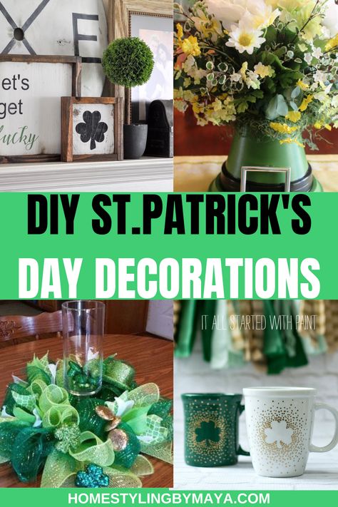 St Patrick’s Day Table Centerpiece, St Patrick Day Centerpieces Table Decorations, St Patricks Day Table Decorations, St Patrick's Day Centerpieces, St Patricks Day Party Decorations Diy, St Patricks Day Centerpiece Ideas, St Patricks Day Decorations Diy, St Patricks Day Diy Decor, St Patricks Day Crafts Adults