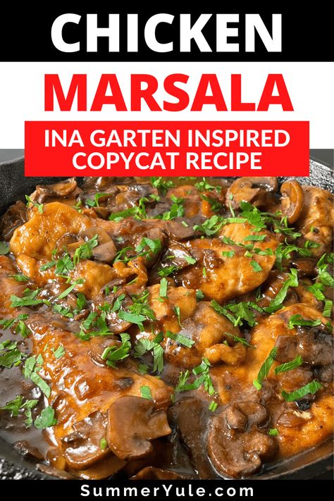 Ina Garten Chicken Marsala, Substitute For Marsala Wine, Chicken Marsala With Mushrooms, Chicken Mushroom Marsala, Veal Marsala, Ina Garten Chicken, Ginger Chicken Recipes, Pasta Bread, Lunch Picnic