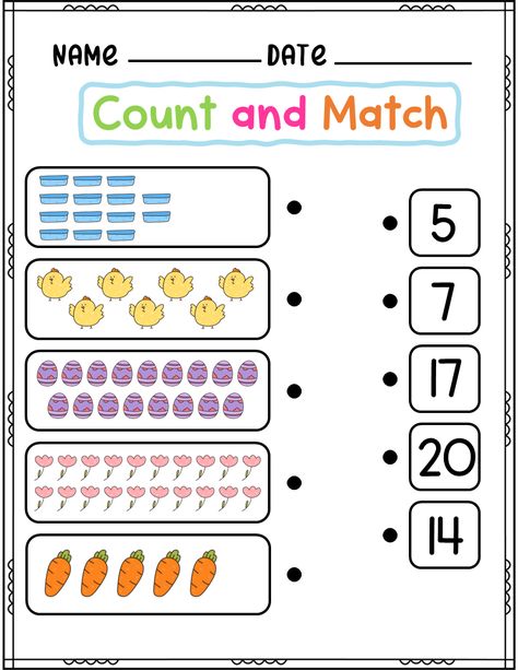 This product "Spring Math Counting worksheets" these worksheets to teach your students to learn the numbers. Easy and fun to learn the number.Use this Counting Numbers worksheet for math centers, independent practice,  homework, or small group study to help students with basic addition facts.  And perfect for whole-class activities, math stations, fast finisher activities,  and review. Counting Numbers Worksheet, Math Counting Worksheets, Easy Math Worksheets, Fast Finisher Activities, Numbers Worksheet, Basic Addition, Spring Math, Matching Worksheets, Counting Worksheets