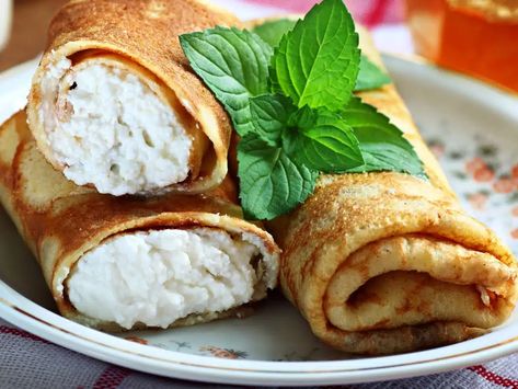 Savory Ukrainian Crepes: Nalesniki (Nalysnyky) - Chef's Pencil Farmer’s Cheese, Savory Crepes, Ukrainian Recipes, European Cuisine, Indulgent Desserts, Food Trends, Greens Recipe, Breakfast Time, Workout Food