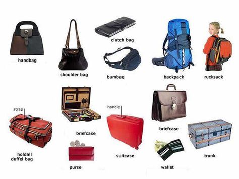 Types of Bags for Men | ... types of bags and also the names of some of the parts of a bag Types Of Bags, Types Of Handbags, Types Of Purses, Bag Names, English Vocab, English Fun, British English, Fashion Vocabulary, Learn English Vocabulary