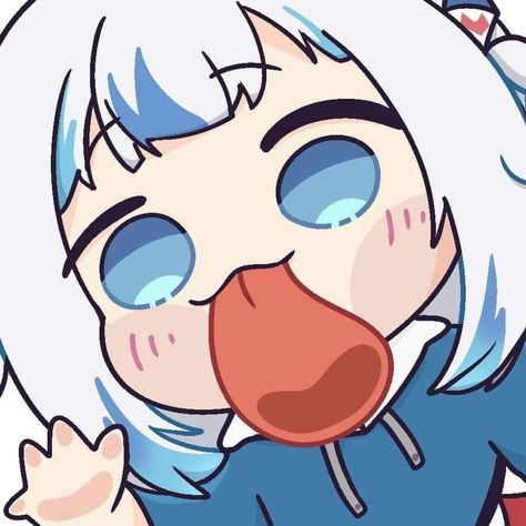 Chibi Profile Pic, Gawr Gura Pfp, Anime Funny Face, Anime Chibi Pfp, Chibi Vtuber, Funny Chibi, Super Mario Art, Anime Jokes, Iphone Wallpaper Girly