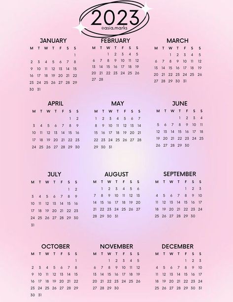 perfect aesthetic cute aura calendar for 2023 and great for your wall ♡ made by me @asia.marks #calendar #2023 #calendar2023 Aura Calendar, Bullet Journal On Ipad, Calendar For 2023, Pink Calendar, Pet Store Ideas, Cherry Blossom Theme, Aesthetic Calendar, Perfect Aesthetic, Cute Calendar