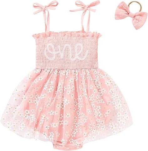 Material: Baby girls birthday romper made of Cotton+tulle fabric, super soft and breathable, comfortable absorbent to wear, friendly to baby's skin, cares for newborns too.
Size: 1st birthday smash cake outfits suits for 9-12 months and 12-18 months babies. Newborn sleeveless bodysuit set will be best gift for your cute baby girl, regular fit, comfortable to wear, Your little one will receive many compliments when wearing it.
Package: 1 x baby girl sleeveless romper + 1 x baby girl headband Bday Dress, Birthday Romper, Birthday Clothes, Girl 1st Birthday, Girls Tutu Dresses, Birthday Girl Outfit, Cake Smash Outfit