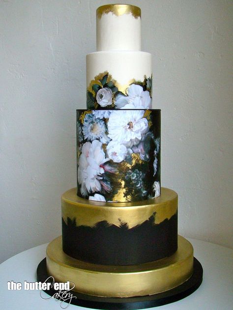 Follow us @SIGNATUREBRIDE on Twitter and on FACEBOOK @ SIGNATURE BRIDE MAGAZINE Custom Treats, Fab Cakes, Grad Cake, Hand Painted Cakes, Tiered Cake, Amazing Wedding Cakes, Wedding Cakes With Cupcakes, Cake Trends, Gold Cake