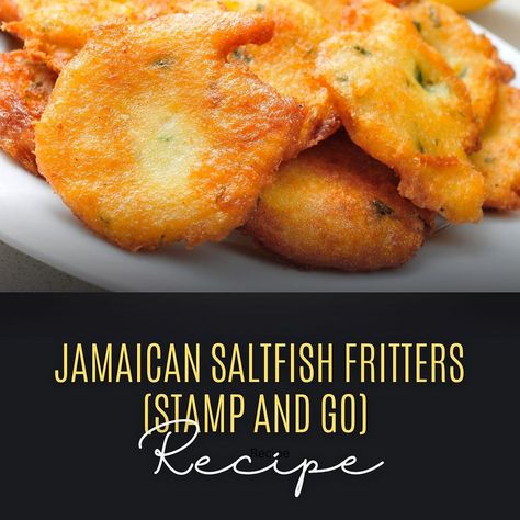 Indulge in the flavors of Jamaica with our tantalizing Jamaican Saltfish Fritters (Stamp and Go) Recipe. Easy to make and irresistibly delicious! #SaltfishFritters #StampAndGo #JamaicanFood #CaribbeanCuisine #Recipe #Jamaicanrecipe #Jamaicasalfishfritters Jamaican Saltfish Fritters Recipe, Saltfish Fritters, Ackee And Saltfish, Curry Goat, Jamaican Cuisine, Fritters Recipe, Jamaican Food, Caribbean Cuisine, Fritter Recipes