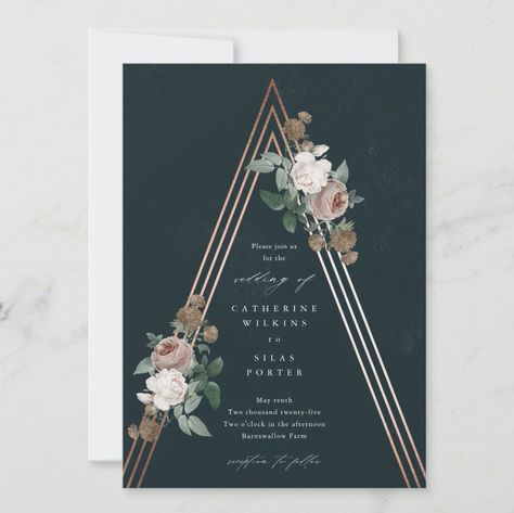 Wedding Invitations Boho Chic, Navy Blue Wedding Table, Pyramid Wedding, Boho Wedding Invites, Boho Wedding Guest Dress, Blue Wedding Table, Chic Boho Wedding, Wedding Invitation Green, Wedding Pampas