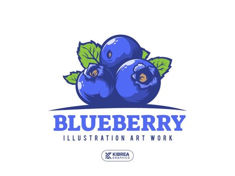 Blueberry Logo illustration by KIBREA GRAPHICS on Dribbble Cosmetic Labels Design, Logo Illustration Design, Cosmetic Labels, Baby Illustration, Logo Illustration, Digital Art Tutorial, Logo Ideas, Art Tutorials, Creative Professional