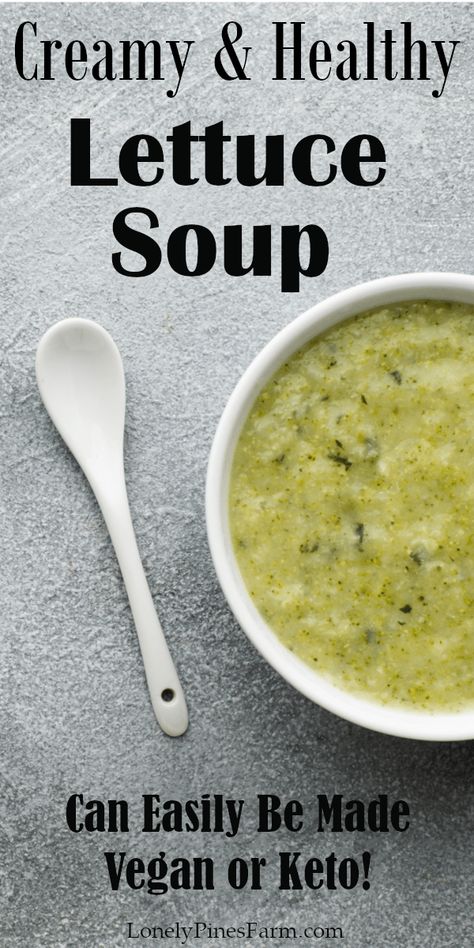 Lettuce Soup Romaine, Cream Of Lettuce Soup, What To Do With Extra Lettuce, Green Soup Recipes Healthy, Lettuce Soup Recipes, Montenegro Recipes, Lettuce Soup, Lettuce Recipes, Vegan Pantry