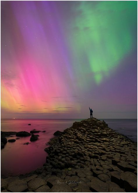 My Heart is in Ireland | Lady Aurora and all her colors over the Giant's Causeway.. | Facebook Giant's Causeway, Love Ireland, The Northern Lights, Travel Posters, The Sky, My Heart, Beautiful Pictures, Aurora, Northern Lights