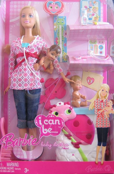 Barbie I Can Be a Baby Doctor Doll (2008) Doctor Edition, Barbie I Can Be, Doctor Doll, Pediatric Clinic, Collector Barbie, Barbie Playsets, Barbie 2000, Barbie Doll Set, Barbie Sets