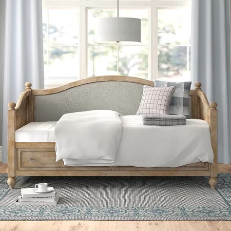 Three Posts Romford Twin Daybed | Wayfair Full Daybed With Trundle, Daybed Upholstered, Full Daybed, Daybed Room, Twin Daybed With Trundle, Twin Daybed, Wood Daybed, Upholstered Daybed, Hillsdale Furniture