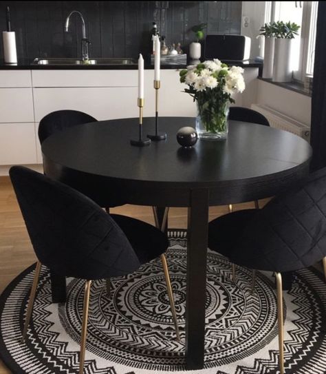 Modern Kitchen Chair, Glass Top Dining Table, Sofa Sale, Modern Dining Chairs, Kitchen Chairs, Chairs For Sale, Upholstered Dining Chairs, Round Table, Black Decor