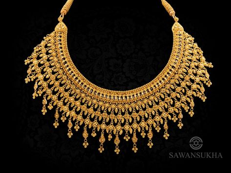 Bridal Gold Jewellery With Price, Tanishq Jewellery Gold Necklaces Bridal, Tanishq Jewellery Gold Necklaces, Bengali Jewellery, Tanishq Jewellery, Indian Gold Necklace Designs, Antique Gold Necklace, Gold Necklace Wedding, Bridal Necklace Designs