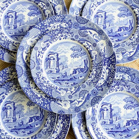 ✨ RESERVED ✨ Spode Blue Italian with old blue stamps. This set includes 5x Dinner Plates 26cm/10.4" £55 +pp 6x Side Plates 19cm/7.5" £40 +pp They're in used vintage condition without any chips, cracks or crazing. #antiqueandvintagebynes #spodeblueitalian #blueandwhitetransferware #tablescape #blueitalian Spode Blue Italian, China Patterns, Side Plates, Tablescapes, Dinner Plates, Chips, China, 10 Things, Pattern